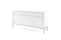 Zestaw mebli do salonu biały/złoty Delicious ryflowane fronty