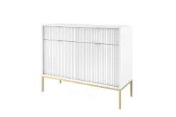 Zestaw mebli do salonu biały/złoty Delicious ryflowane fronty