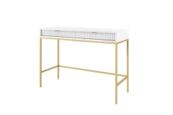 Zestaw mebli do salonu biały/złoty Delicious ryflowane fronty