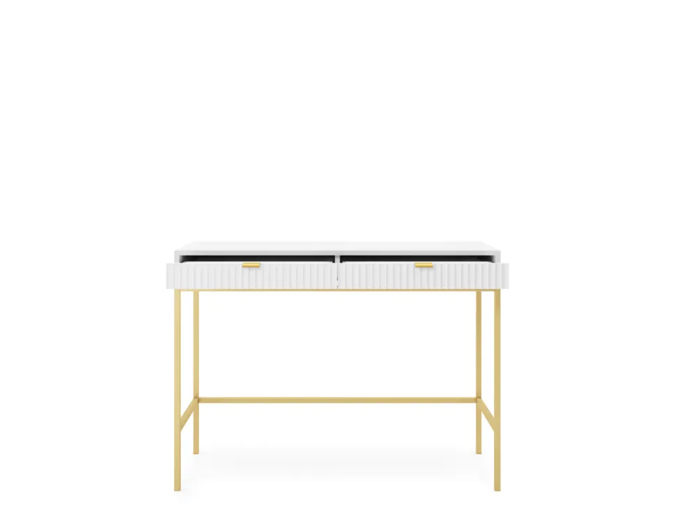 Zestaw mebli do salonu biały/złoty Delicious ryflowane fronty