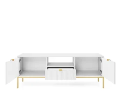 Zestaw mebli do salonu biały/złoty Delicious ryflowane fronty