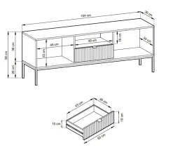 Zestaw mebli do salonu biały/złoty Delicious ryflowane fronty