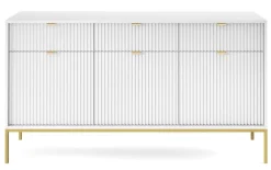 Zestaw mebli do salonu biały/złoty Delicious ryflowane fronty