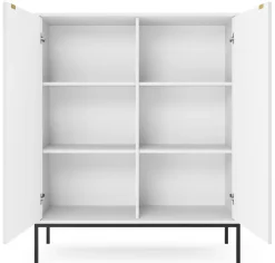 Zestaw mebli do salonu biały/czarny Delicious ryflowane fronty