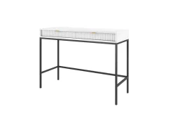 Zestaw mebli do salonu biały/czarny Delicious ryflowane fronty