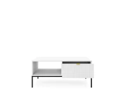 Zestaw mebli do salonu biały/czarny Delicious ryflowane fronty