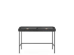 Zestaw mebli do salonu czarny/czarny Delicious ryflowane fronty