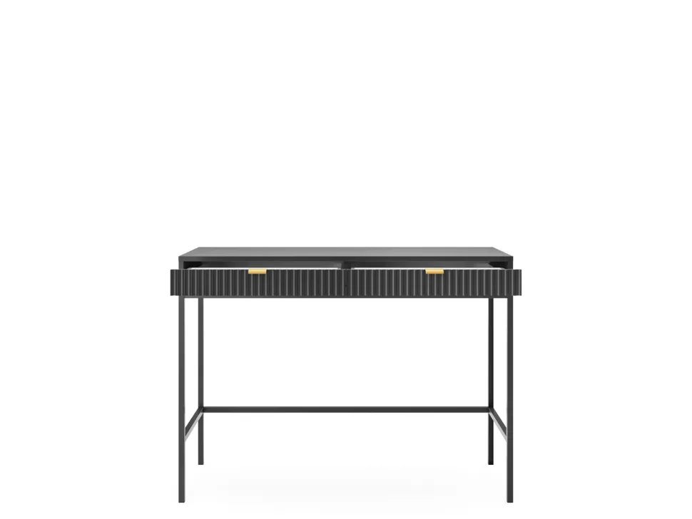 Zestaw mebli do salonu czarny/czarny Delicious ryflowane fronty