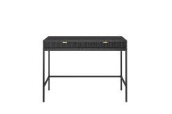 Zestaw mebli do salonu czarny/czarny Delicious ryflowane fronty