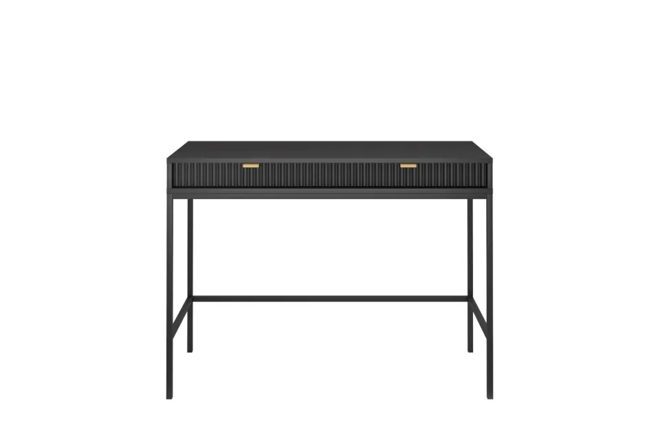 Zestaw mebli do salonu czarny/czarny Delicious ryflowane fronty