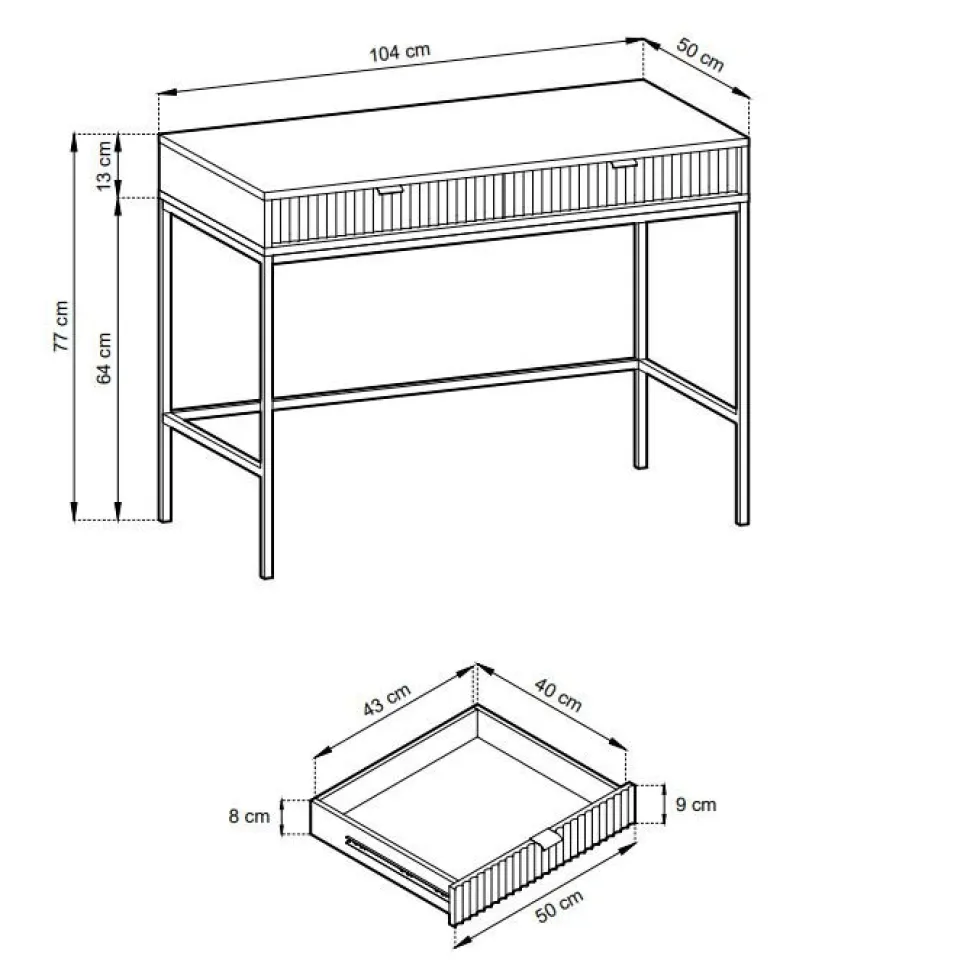 Zestaw mebli do salonu czarny/złoty Delicious ryflowane fronty
