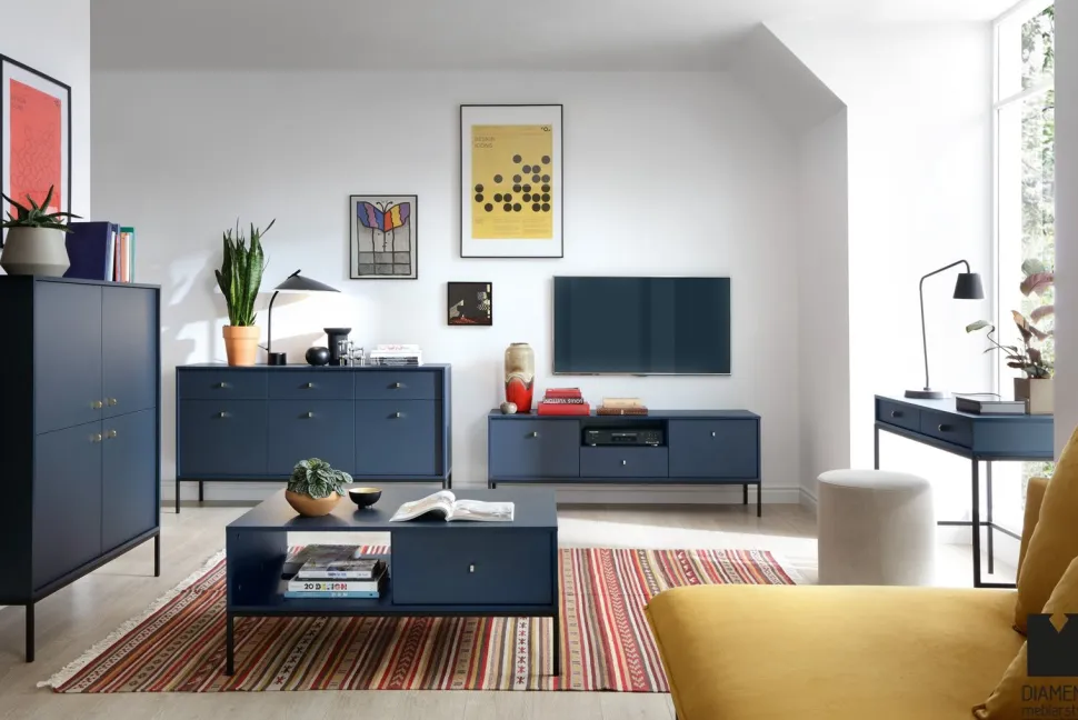 Zestaw mebli do salonu Evora granatowa