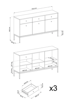 Zestaw mebli do salonu Evora granatowa