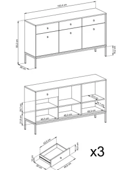 Zestaw mebli do salonu Evora granatowa