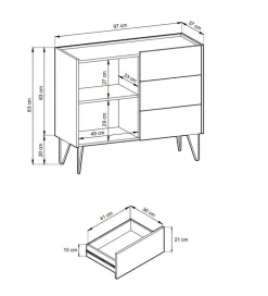 Zestaw mebli do salonu Marbren czarny