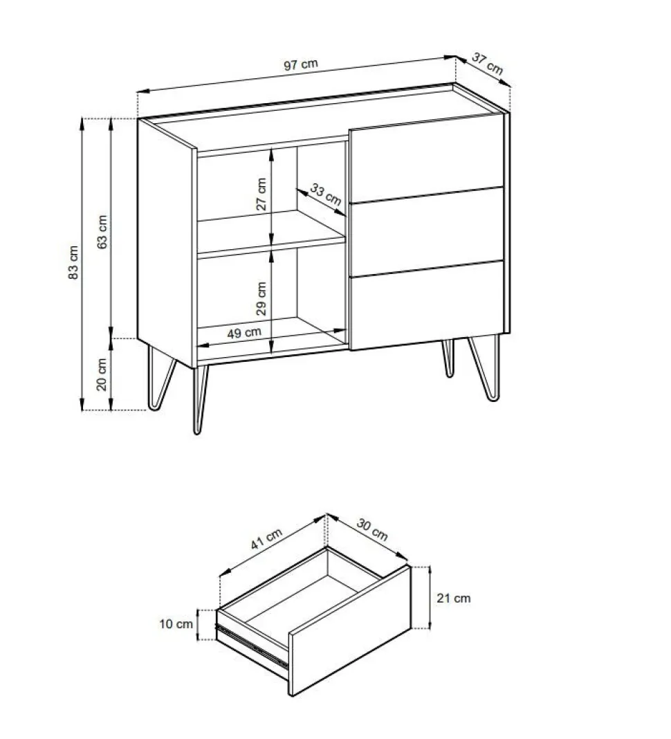 Zestaw mebli do salonu Marbren czarny