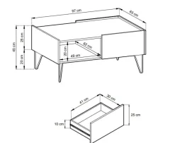 Zestaw mebli do salonu Marbren czarny