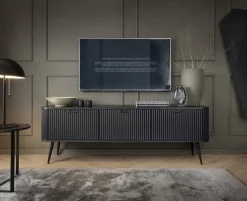 Zestaw mebli do salonu Seda czarne z czarnymi nogami