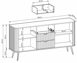 Zestaw mebli do salonu Seda czarne z czarnymi nogami