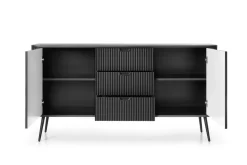 Zestaw mebli do salonu Seda czarne z czarnymi nogami