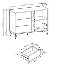 Zestaw mebli do salonu w jodełkę Fargo