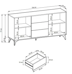 Zestaw mebli do salonu w jodełkę Fargo