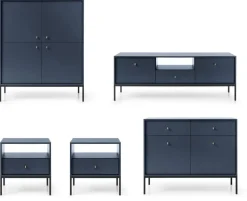 Zestaw mebli do sypialni Evora granatowa