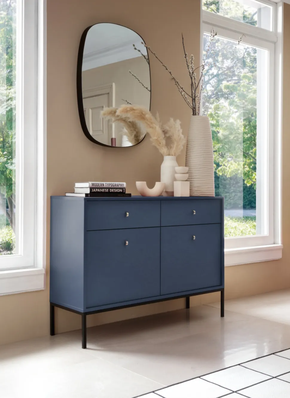 Zestaw mebli do sypialni Evora granatowa