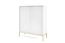 Zestaw mebli do sypialni biały/złoty Delicious ryflowane fronty