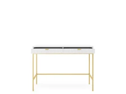 Zestaw mebli do sypialni biały/złoty Delicious ryflowane fronty