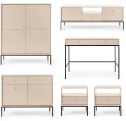 Zestaw mebli do sypialni Evora beżowy