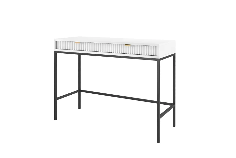 Zestaw mebli do sypialni biały/czarny Delicious ryflowane fronty