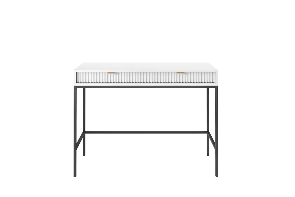 Zestaw mebli do sypialni biały/czarny Delicious ryflowane fronty