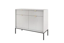 Zestaw mebli do sypialni szary/czarny Delicious ryflowane fronty