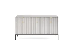 Zestaw mebli do sypialni szary/czarny Delicious ryflowane fronty