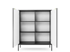 Zestaw mebli do sypialni czarny/czarny Delicious ryflowane fronty