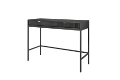 Zestaw mebli do sypialni czarny/czarny Delicious ryflowane fronty