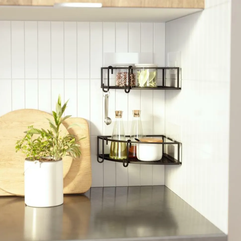 Zestaw półek narożnych Cubiko czarne