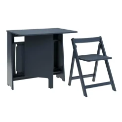 Zestaw stół i 2 krzesła składane i chowane Ivy granatowe